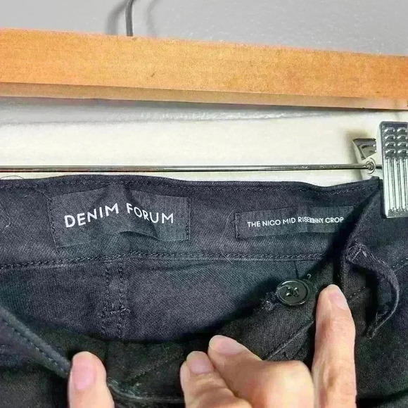 ARITZIA Lace Up Black Nico Mid Rise Skinny Crop Jeans Jeggings  Women 24 - Picture 9 of 10